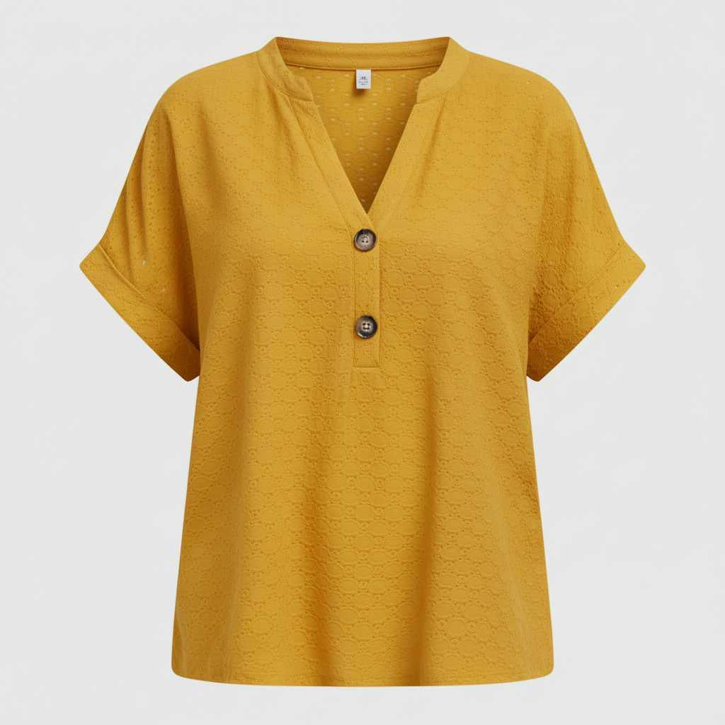 V-Neck Women's Top | Casual Short Sleeve Blouse