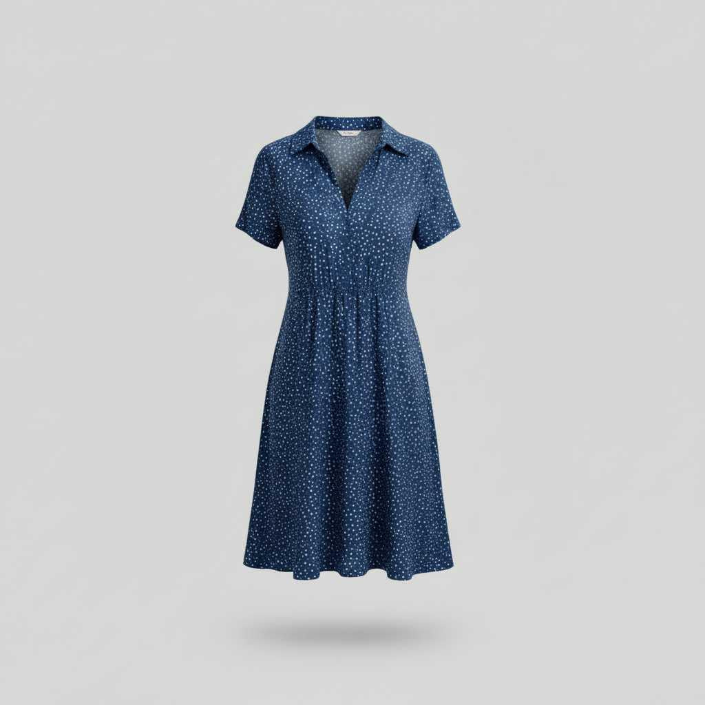 Women's Midi Shirt Dress | Casual Short Sleeve Dress