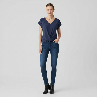 Casual V-Neck Twist Top | Women's Blouse