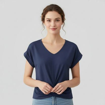 Casual V-Neck Twist Top | Women's Blouse