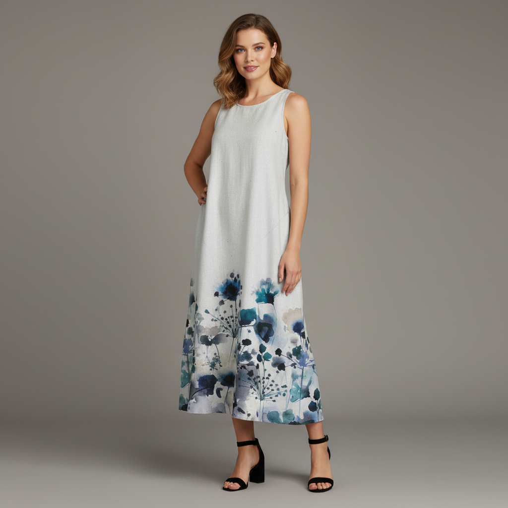 Floral A-Line Midi Dress | Women's Summer Dress