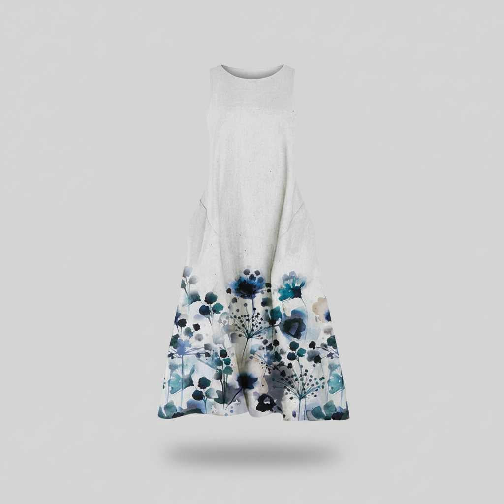 Floral A-Line Midi Dress | Women's Summer Dress