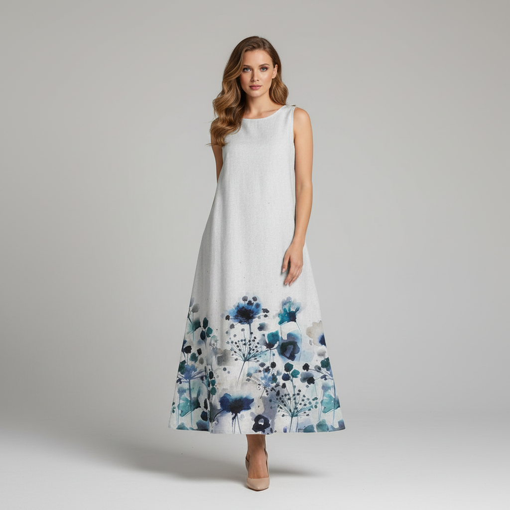 Floral A-Line Midi Dress | Women's Summer Dress