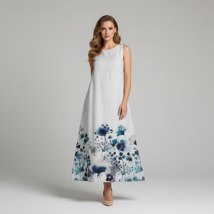 Floral A-Line Midi Dress | Women's Summer Dress