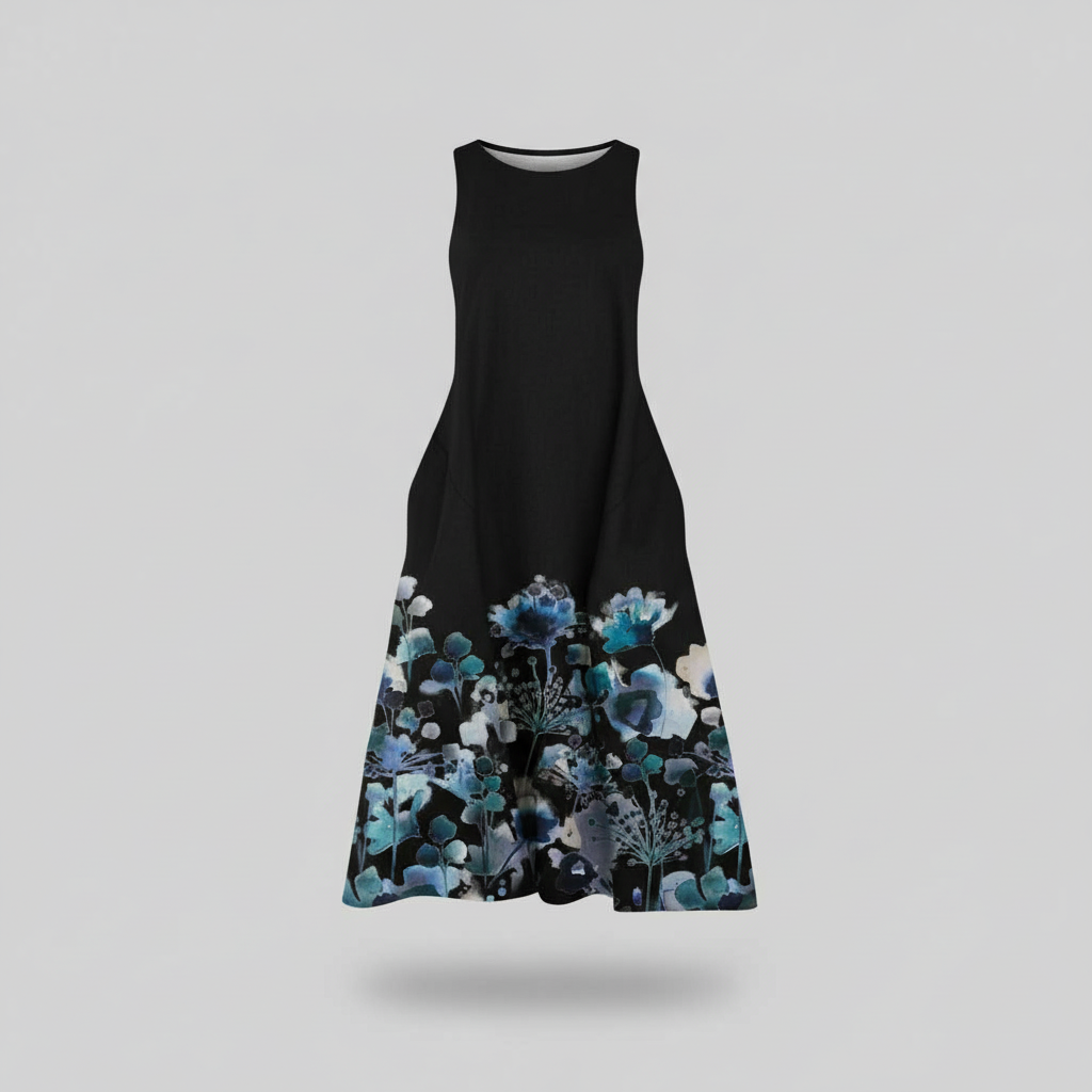Floral A-Line Midi Dress | Women's Summer Dress