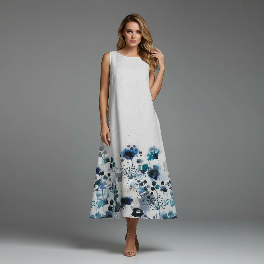 Floral A-Line Midi Dress | Women's Summer Dress