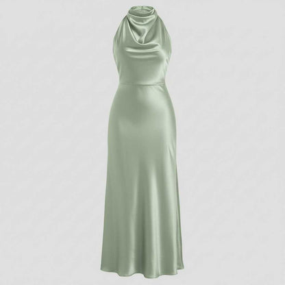 Halter Evening Dress | Elegant Midi Dress for Formal Events