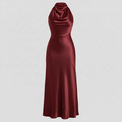 Halter Evening Dress | Elegant Midi Dress for Formal Events