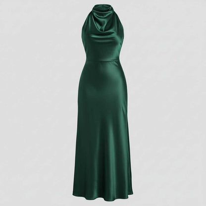 Halter Evening Dress | Elegant Midi Dress for Formal Events