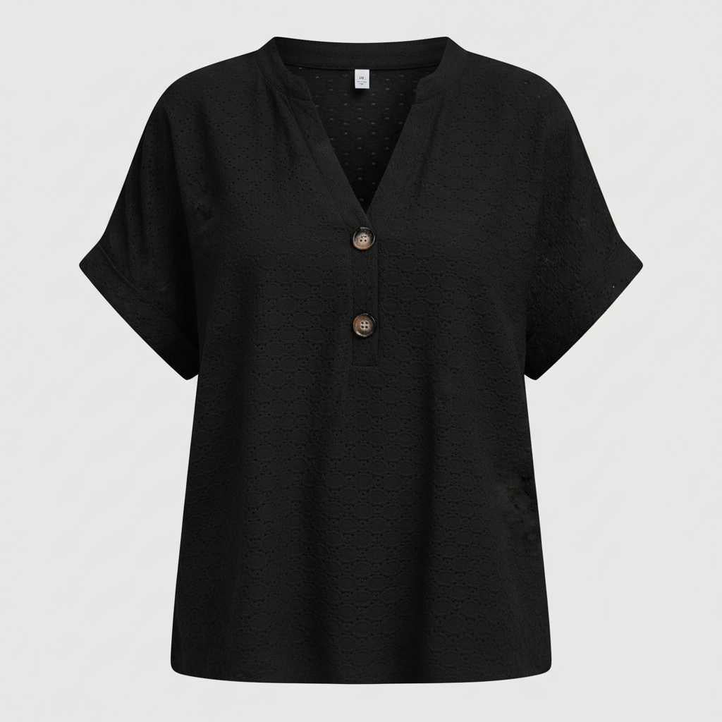 V-Neck Women's Top | Casual Short Sleeve Blouse