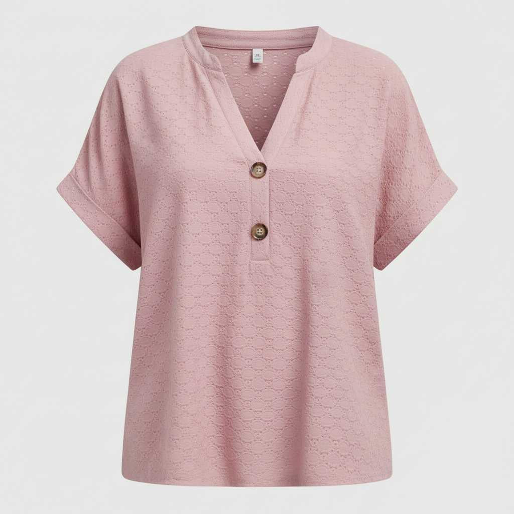 V-Neck Women's Top | Casual Short Sleeve Blouse