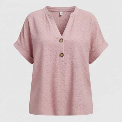 V-Neck Women's Top | Casual Short Sleeve Blouse