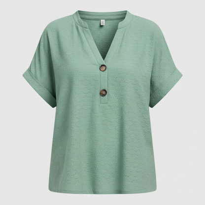 V-Neck Women's Top | Casual Short Sleeve Blouse