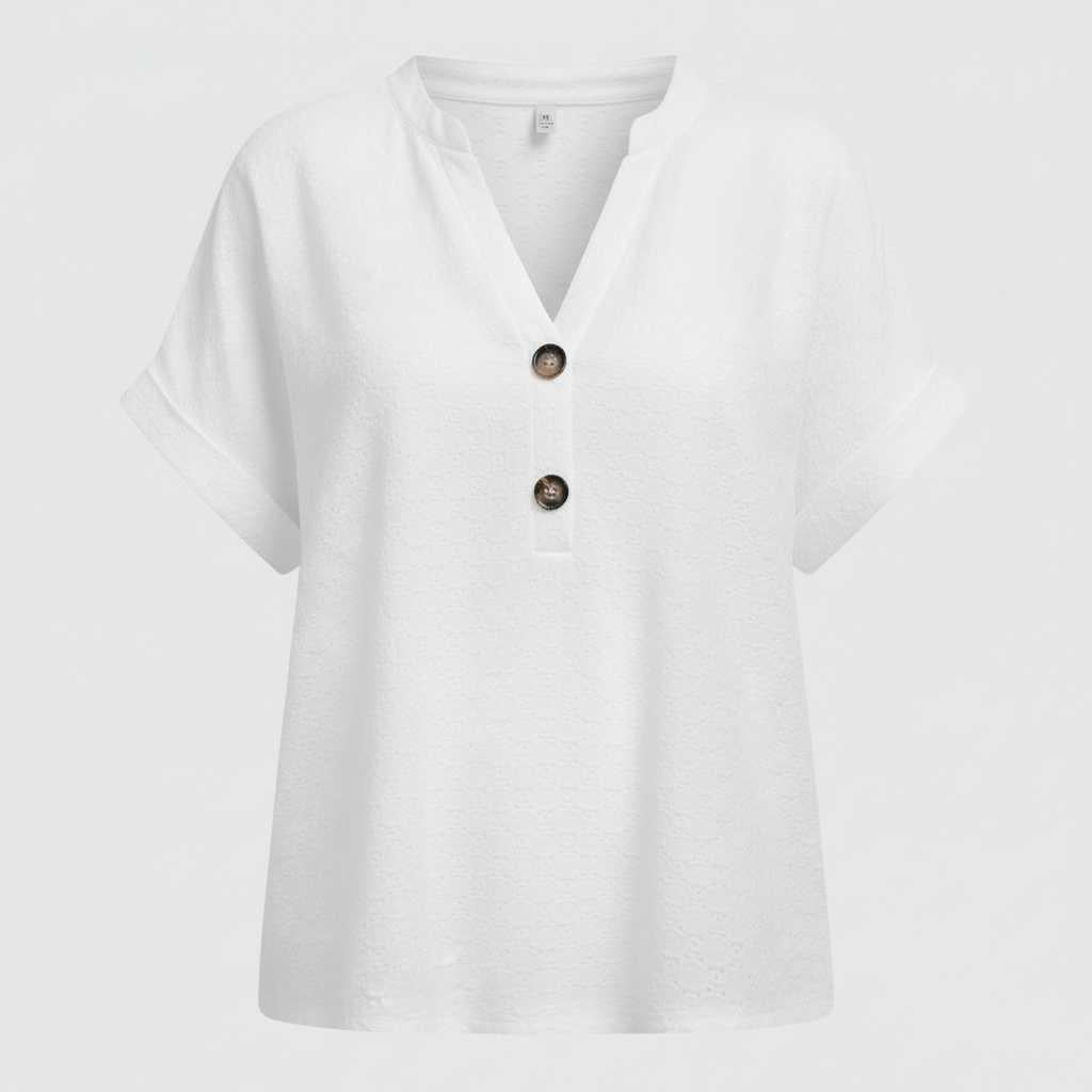 V-Neck Women's Top | Casual Short Sleeve Blouse