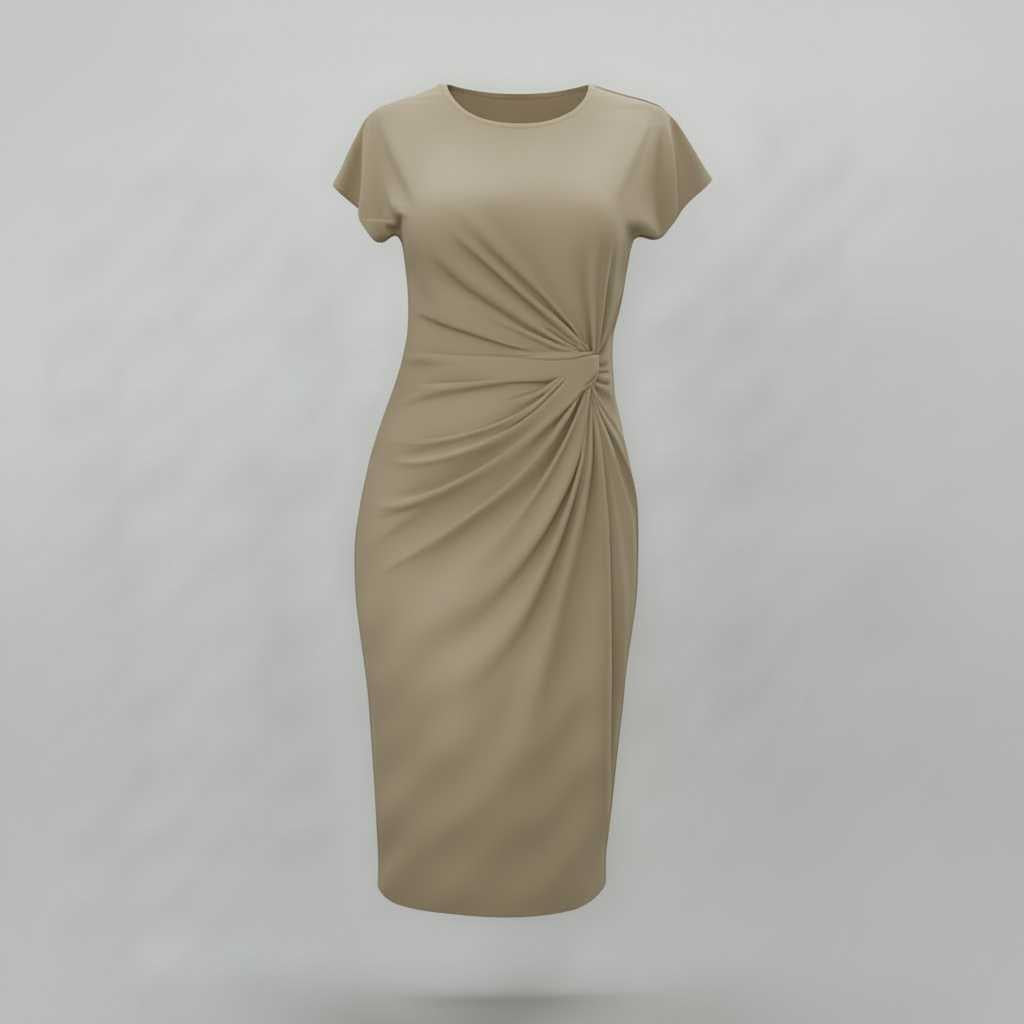Women's Midi Formal Dress | Short Sleeve Professional Style