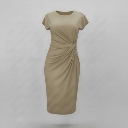 Women's Midi Formal Dress | Short Sleeve Professional Style
