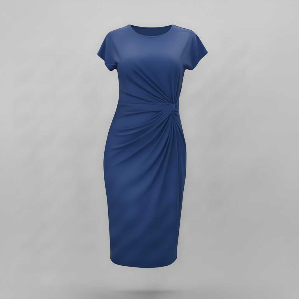 Women's Midi Formal Dress | Short Sleeve Professional Style