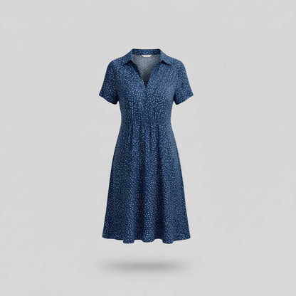 Women's Midi Shirt Dress | Casual Short Sleeve Dress