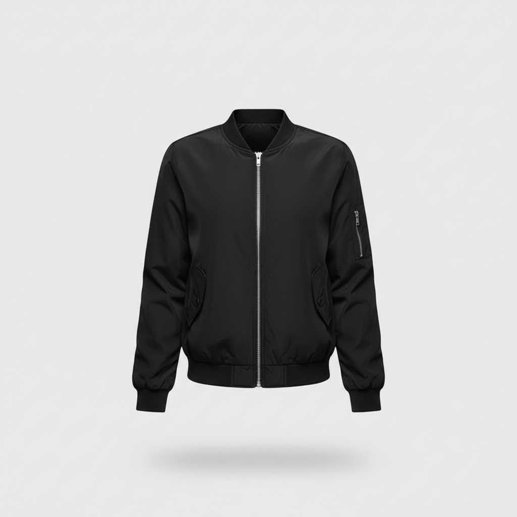 Women's Short Bomber Jacket | Casual Slim Fit Zipper Style