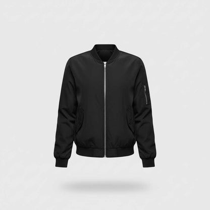 Women's Short Bomber Jacket | Casual Slim Fit Zipper Style
