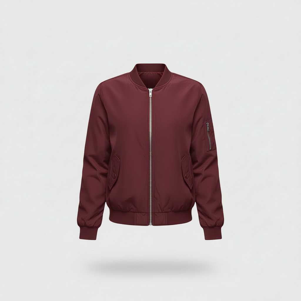 Women's Short Bomber Jacket | Casual Slim Fit Zipper Style