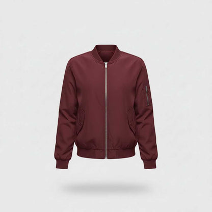 Women's Short Bomber Jacket | Casual Slim Fit Zipper Style