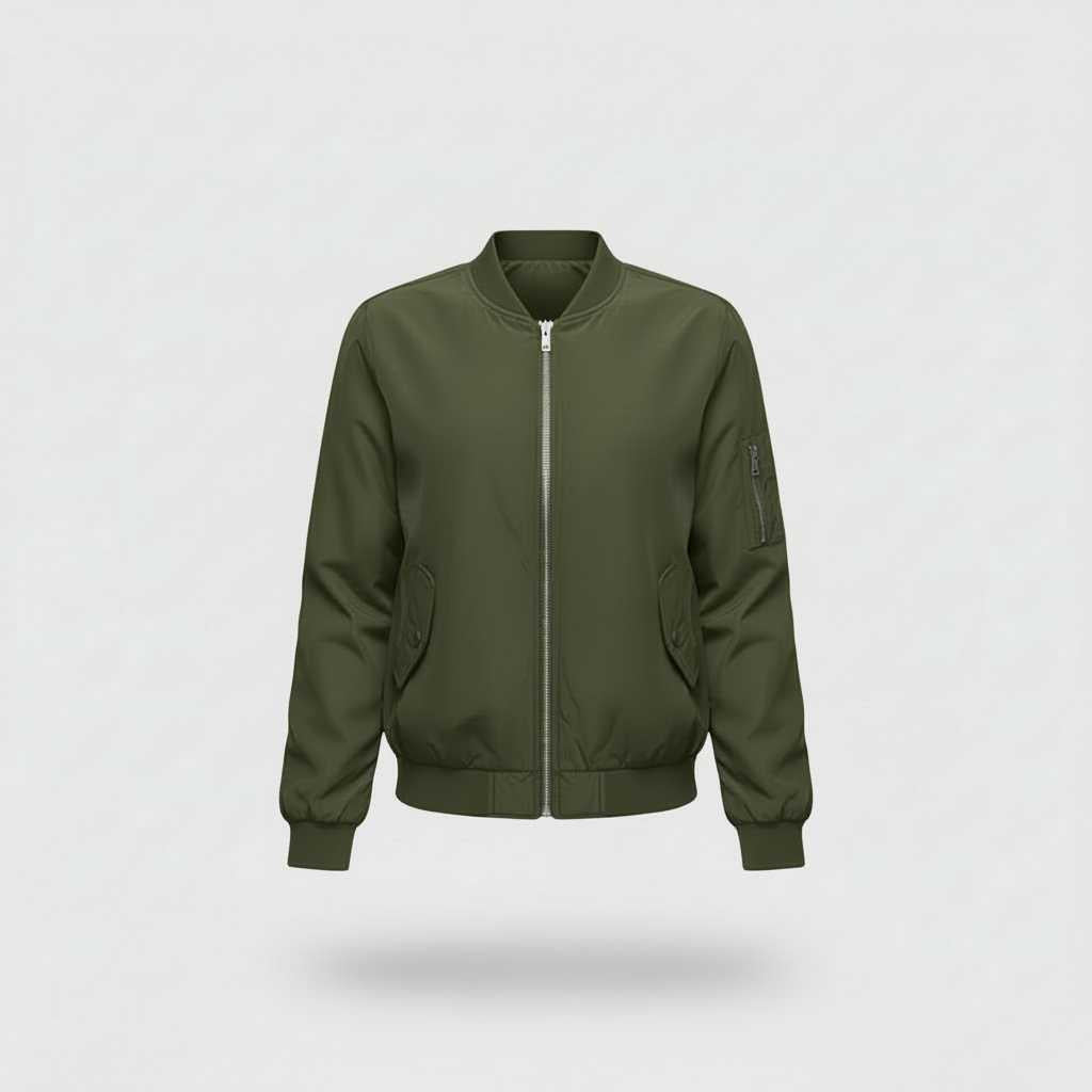 Women's Short Bomber Jacket | Casual Slim Fit Zipper Style