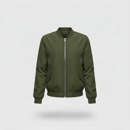 Women's Short Bomber Jacket | Casual Slim Fit Zipper Style
